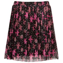 NIK&NIK-Black & Pink Floral Mesh Skirt | Childrensalon Outlet