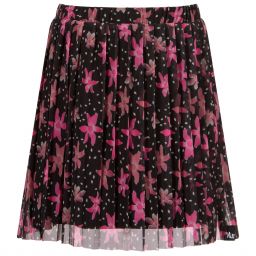 NIK&NIK-Black & Pink Floral Mesh Skirt | Childrensalon Outlet