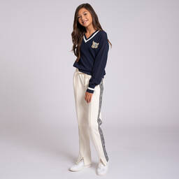 نك آند نك-كنزة مزيج فيسكوز شفّاف لون كحلي و عاجي للبنات | Childrensalon Outlet