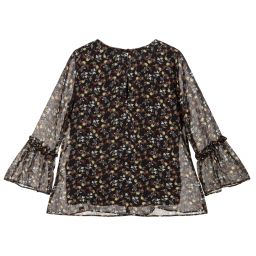NIK&NIK-Черная блузка с цветочным рисунком для девочек | Childrensalon Outlet