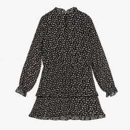 نك آند نك-فستان كريب لون أسود بطبعة ورود | Childrensalon Outlet