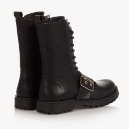 NIK&NIK-Girls Black Lace-Up Boots | Childrensalon Outlet