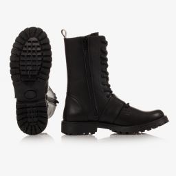 NIK&NIK-Girls Black Lace-Up Boots | Childrensalon Outlet