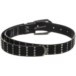 نك آند نك-حزام جلد إصطناعي لون أسود و فضّي للبنات | Childrensalon Outlet