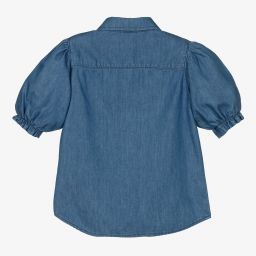 NIK&NIK-Girls Blue Chambray Blouse | Childrensalon Outlet