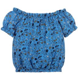 NIK&NIK-Girls Blue Floral Blouse | Childrensalon Outlet