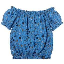 NIK&NIK-Girls Blue Floral Blouse | Childrensalon Outlet