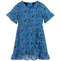 NIK&NIK-فستان لون أزرق بطبعة ورود | Childrensalon Outlet