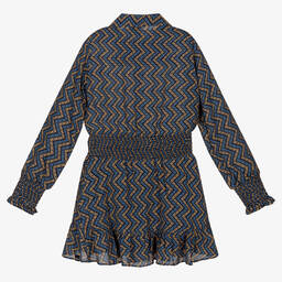 NIK&NIK-Синее платье с зигзагом для девочек | Childrensalon Outlet