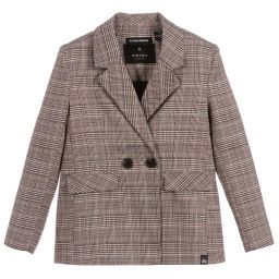 NIK&NIK-Girls Brown Check Blazer | Childrensalon Outlet