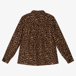NIK&NIK-Girls Brown Leopard Blouse | Childrensalon Outlet