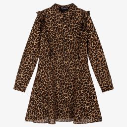 NIK&NIK-Girls Brown Leopard Dress | Childrensalon Outlet