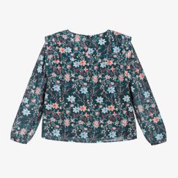 NIK&NIK-Girls Green Floral Blouse | Childrensalon Outlet