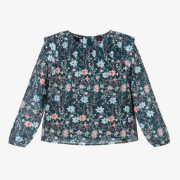 NIK&NIK-Girls Green Floral Blouse | Childrensalon Outlet