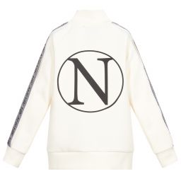 NIK&NIK-Girls Ivory Logo Zip-Up Top | Childrensalon Outlet