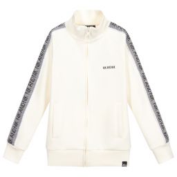 NIK&NIK-Girls Ivory Logo Zip-Up Top | Childrensalon Outlet