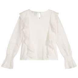 NIK&NIK-Girls Ivory Ruffle Blouse | Childrensalon Outlet