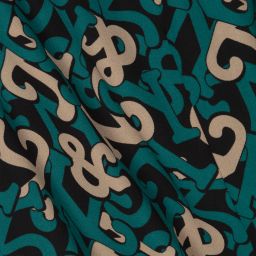 NIK&NIK-Green Chiffon Logo Dress | Childrensalon Outlet