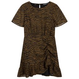 NIK&NIK-Khaki Zebra Print Dress | Childrensalon Outlet