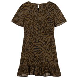 NIK&NIK-Khaki Zebra Print Dress | Childrensalon Outlet