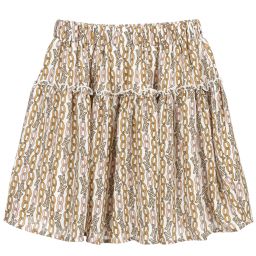 NIK&NIK-Бежевая юбка с принтом в виде звеньев цепи и логотипом для подростков | Childrensalon Outlet