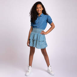 NIK&NIK-Голубая юбка в цветочек для подростков | Childrensalon Outlet