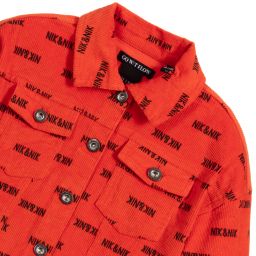 NIK&NIK-Teen Red Logo Corduroy Jacket | Childrensalon Outlet