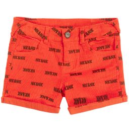 NIK&NIK-Teen Red Logo Corduroy Shorts | Childrensalon Outlet