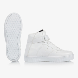 نك آند نك-ترينرز جلد صناعي بكاحل عالي لون أبيض | Childrensalon Outlet