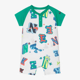 Nike-Baby Boys White & Green Graphic Shortie | Childrensalon Outlet