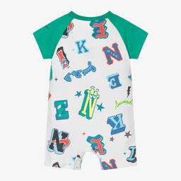 Nike-Baby Boys White & Green Graphic Shortie | Childrensalon Outlet