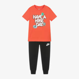 Nike-Boys Black and Orange Jogger Ensemble | Childrensalon Outlet