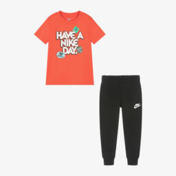 Nike-Boys Black and Orange Jogger Ensemble | Childrensalon Outlet