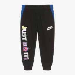 Nike-Boys Black Logo Cotton Joggers | Childrensalon Outlet