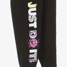 Nike-Boys Black Logo Cotton Joggers | Childrensalon Outlet