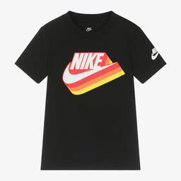 Nike-Boys Black Swoosh T-Shirt | Childrensalon Outlet