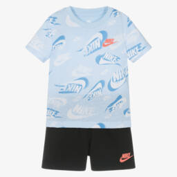 Nike-طقم أولاد أزرق وأسود بشعار | Childrensalon Outlet