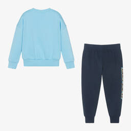 Nike-Boys Blue Cotton Graphic Tracksuit | Childrensalon Outlet
