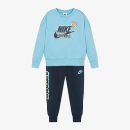 Nike-Boys Blue Cotton Graphic Tracksuit | Childrensalon Outlet