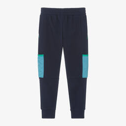 Nike-Boys Blue Cotton Pocket Joggers | Childrensalon Outlet