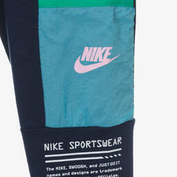 Nike-Boys Blue Cotton Pocket Joggers | Childrensalon Outlet