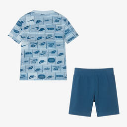 Nike-Boys Blue Cotton Shorts Set | Childrensalon Outlet