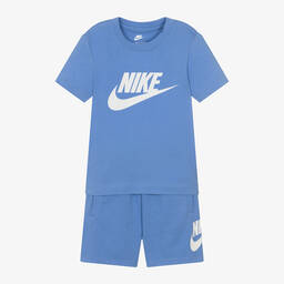 Nike-Boys Blue Swoosh Shorts Set | Childrensalon Outlet
