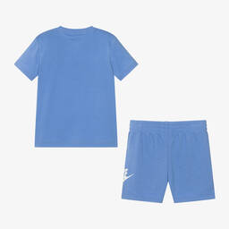 Nike-Boys Blue Swoosh Shorts Set | Childrensalon Outlet