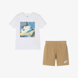 Nike-Boys Creamy Logo Shorts Ensemble | Childrensalon Outlet
