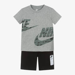 Nike-Boys Grey & Black Shorts Set | Childrensalon Outlet