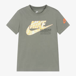 Nike-Boys Grey Cotton Swoosh T-Shirt | Childrensalon Outlet