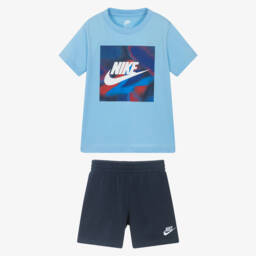 نايك-طقم قطعتين للأولاد بلون كحلي مع شعار | Childrensalon Outlet