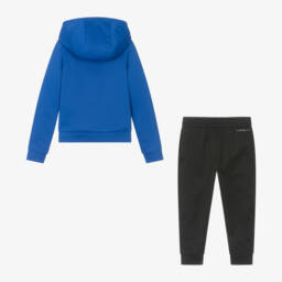 نايك-بدلة رياضية جيرسي لون أسود وأزرق رويال للأولاد | Childrensalon Outlet