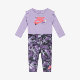 Nike-Girls Lilac Floral Bodysuit and Leggings | Childrensalon Outlet